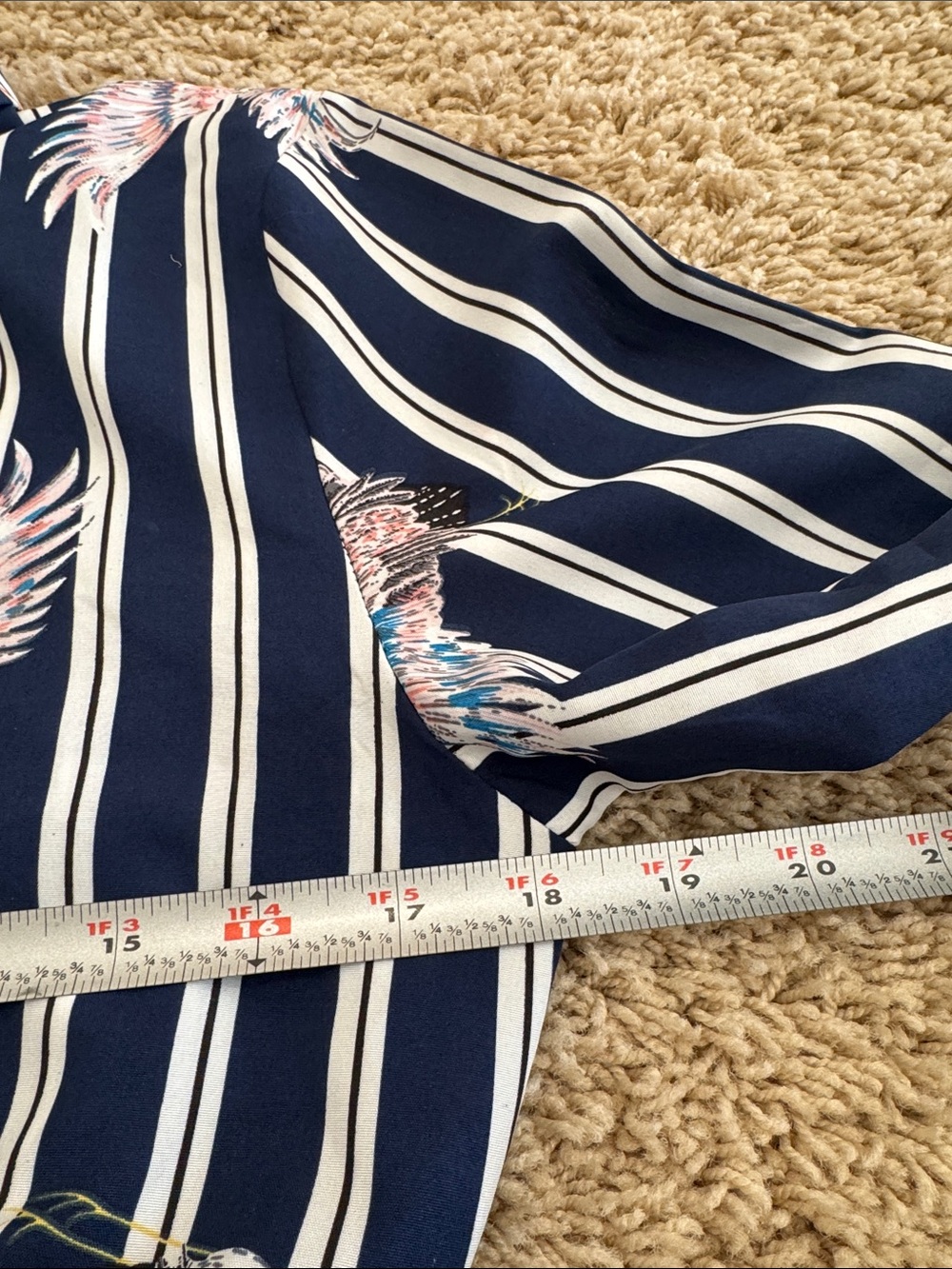 L.A. Soul Womens Navy Striped Button-Front Shirt Dress Cover-up Crane Print, M - Picture 7 of 14